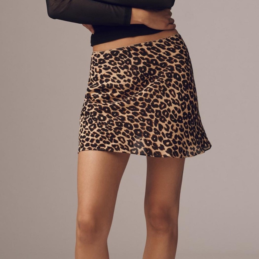 Reformation Leopard Print Mini Skirt
